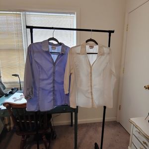 Two Old Navy Perfect Fit Stretch Button Up Shirts